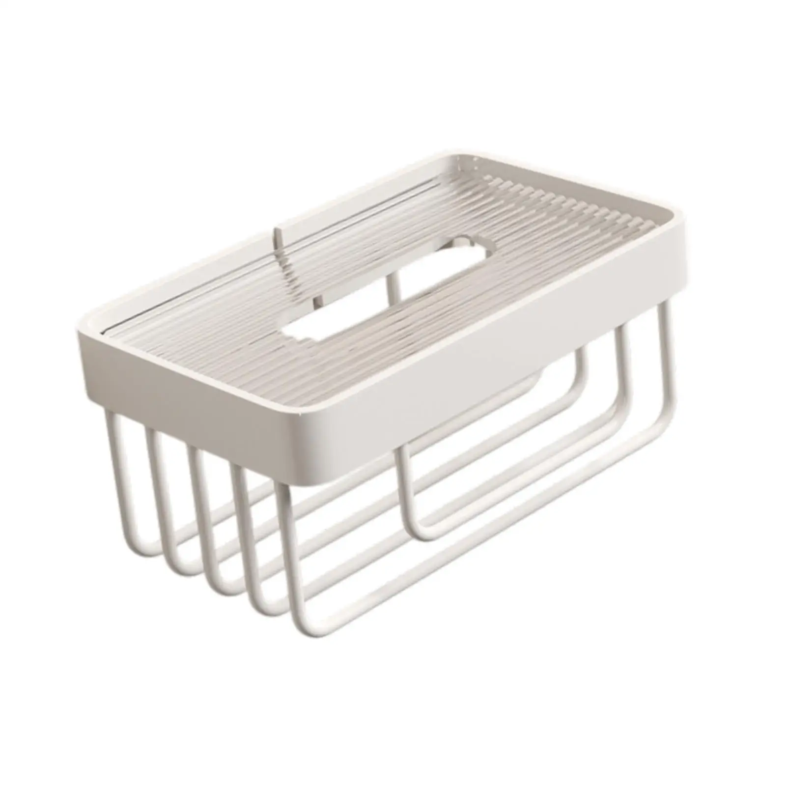 

Paper Towel Holder with Shelf Storage Space Saving Basket Organizer Acrylic Wall Mount for Kitchen Garage Bathtub Accessory