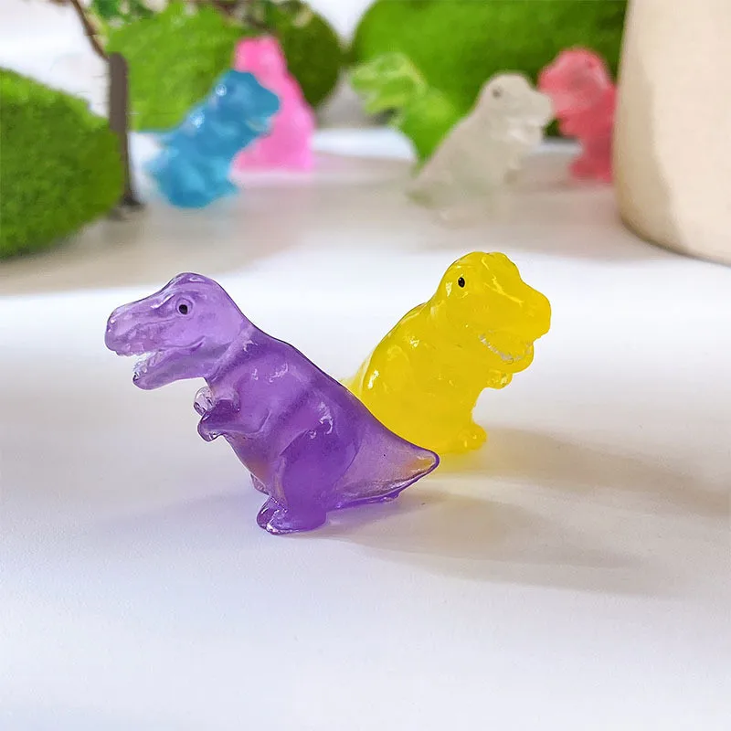 50PCS Luminous Mini Tyrannosaurus Rex Fairy Garden Decoration Miniature Dinosaurs Home Decor Micro Landscape Accessories