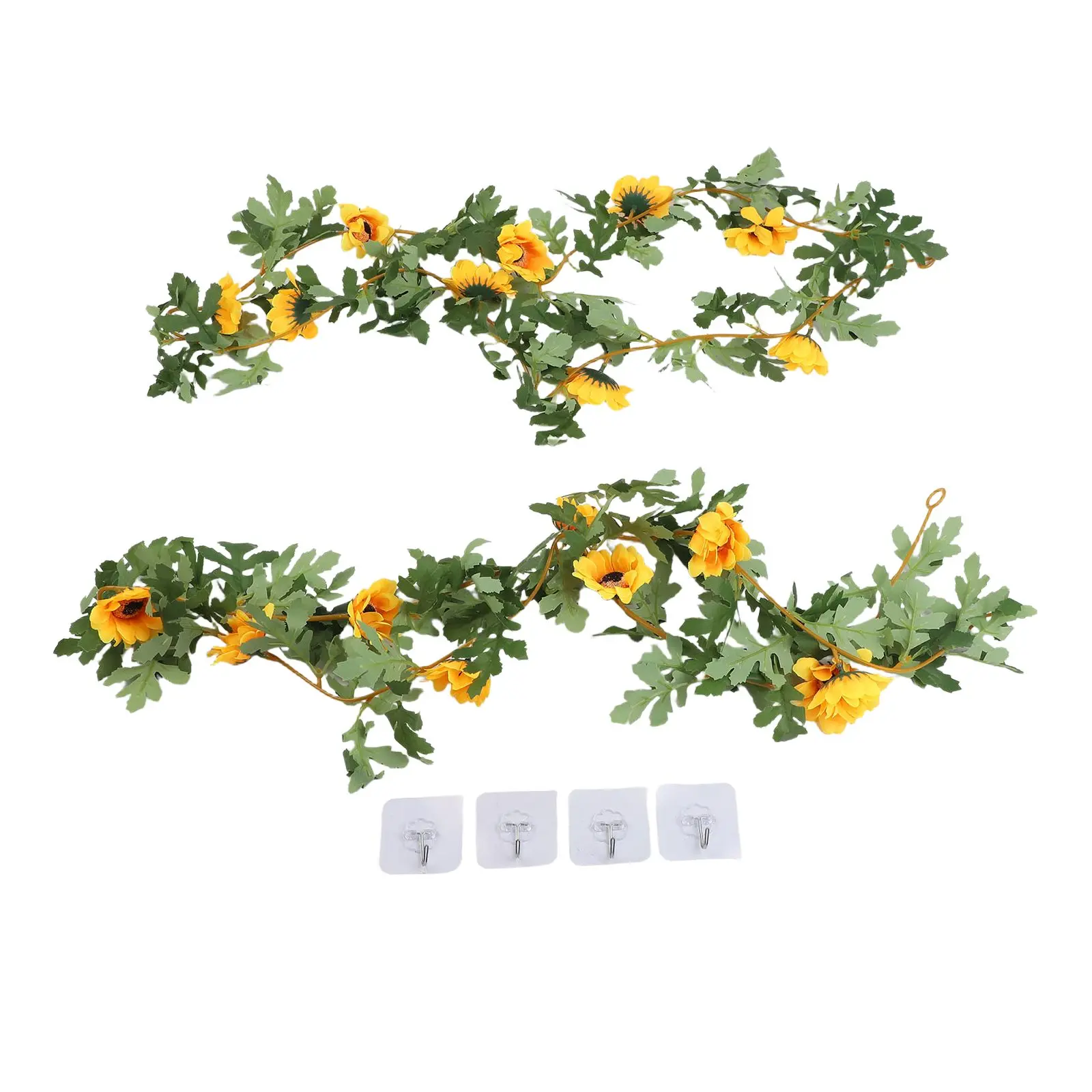Artificial Sunflower Garland Vine Set of 2 175cm Long for Decorating Wedding Venues Parties and Home Interiors