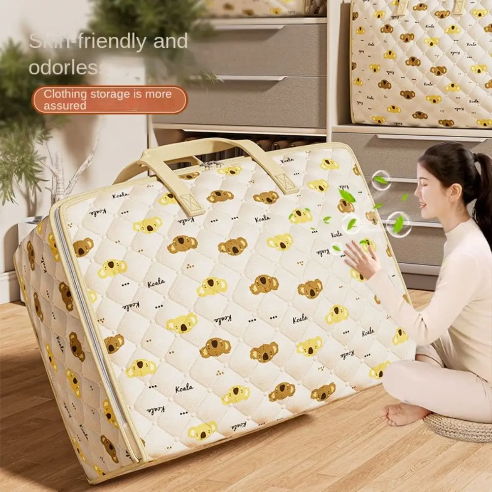 Portable Quilt Storage Bag Large-capacity Non-Woven Clothing Finishing Pouch Koala Print Foldable Moving Bag Household