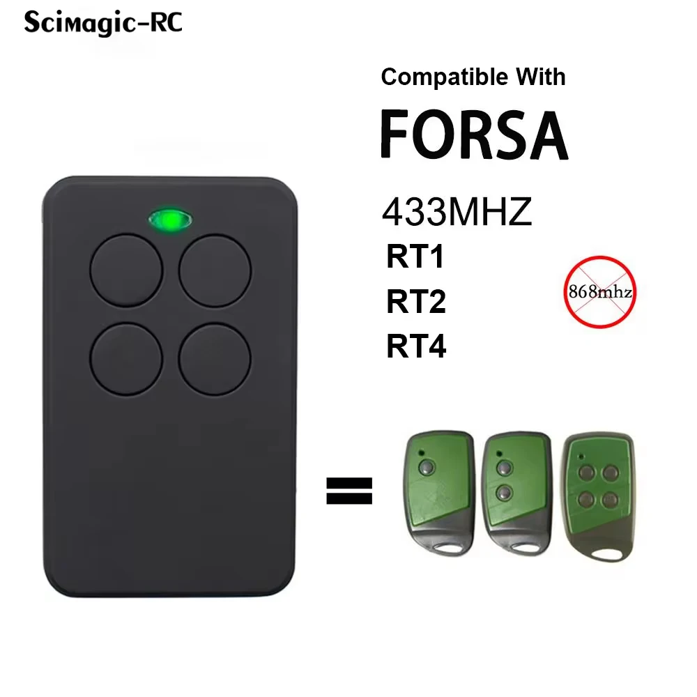 433MHz FORSA RT1 RT2 RT4 Garage Door Remote Control Rolling Code Clone RT-1 RT-2 RT-4 433.92MHz Controller Command Gate Opener