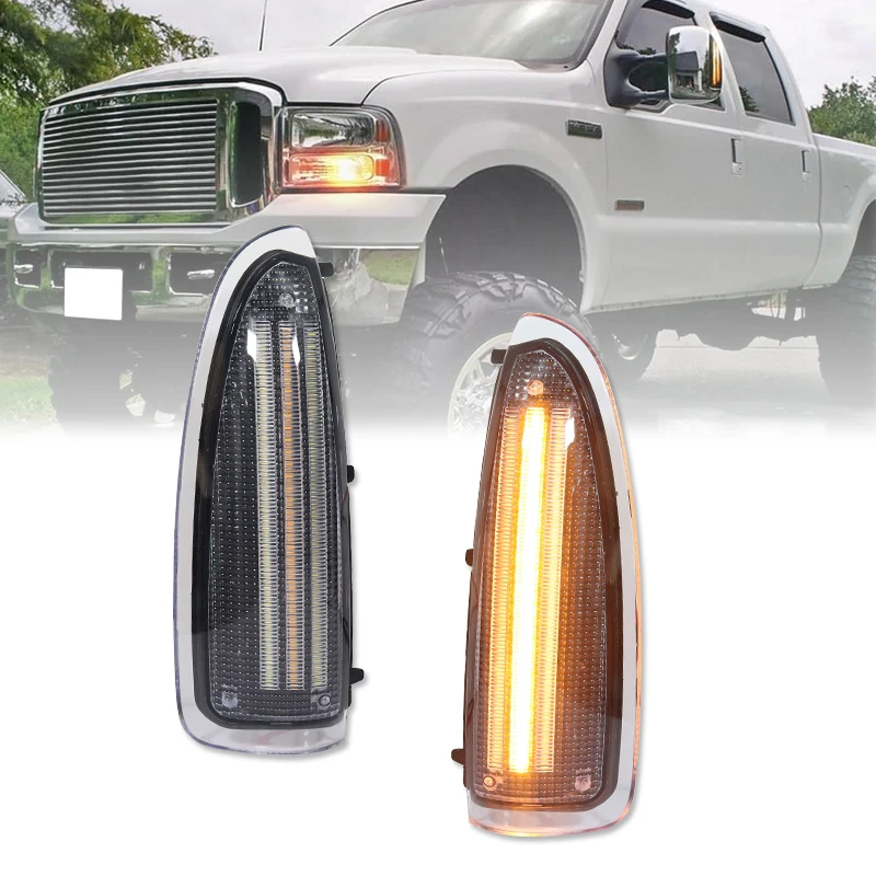 

Car Side Mirror Lamps For Ford F250 F350 Superduty For Ford Excursion Amber LED Turn Signal Light White LED Parking Light DRL