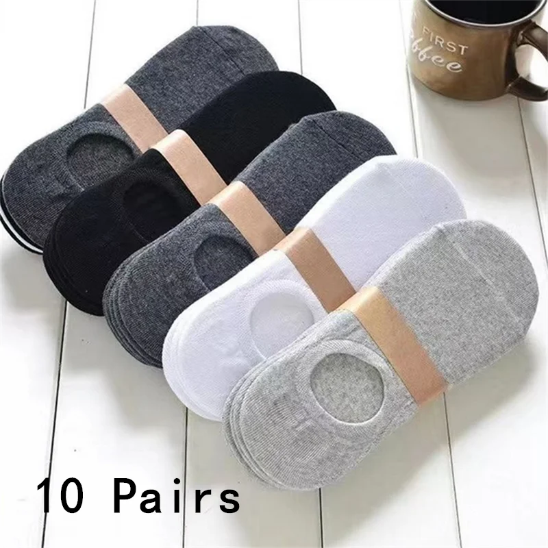 

1/10 Pairs Socks Men Women Boat Socks Thin Breathable Comfy Sweat-absorbing Ankle Socks Unisex Casual Plain Color Short Socks