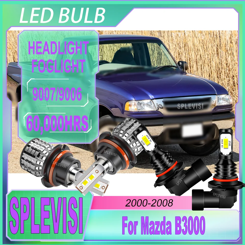 

PowerSaver Car Headlight Headlamp Fog Light EfficientBeam LED Combo For Mazda B3000 2000 2001 2002 2003 2004 2005 2006 2007 2008