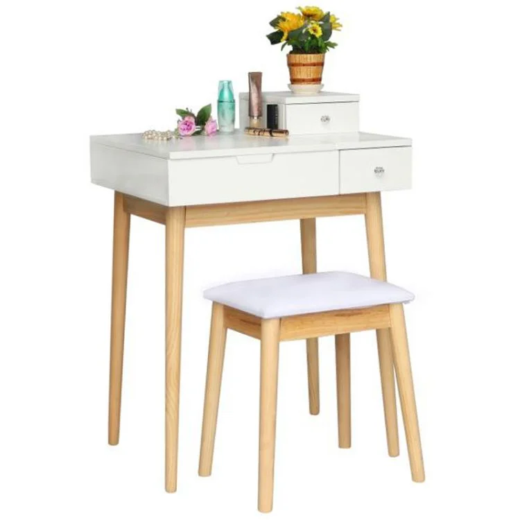 White Drawers Makeup Vanity Modern Women Dressing Table Cosmetic Dressing Table