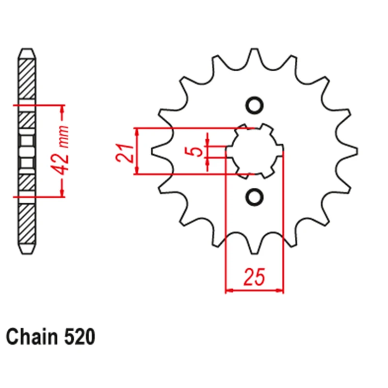 LOPOR 520 CNC 16T 45T Front Rear Motorcycle Sprocket for Yamaha XV250 3LW/S,KF Virago Route 66  V-Star XV 250 1988-2020