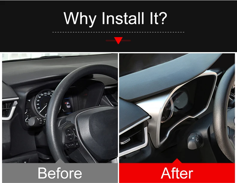 Für Toyota Corolla E210 Hybrid 2019 2020 2021 2022 2023 2024 ABS Auto Front Dashboard Panel Dekorative Abdeckung Aufkleber trim Rahmen – Detail 3