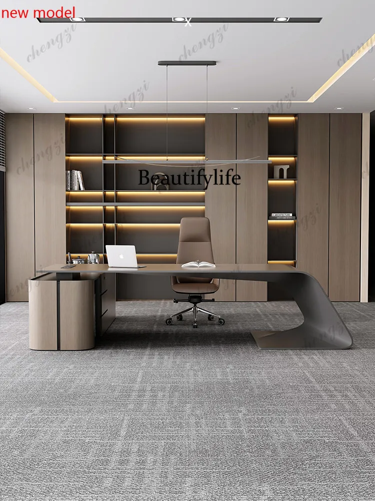 DD182Office, tea table integrated light luxury high sense President's desk tea reception, tea table combination