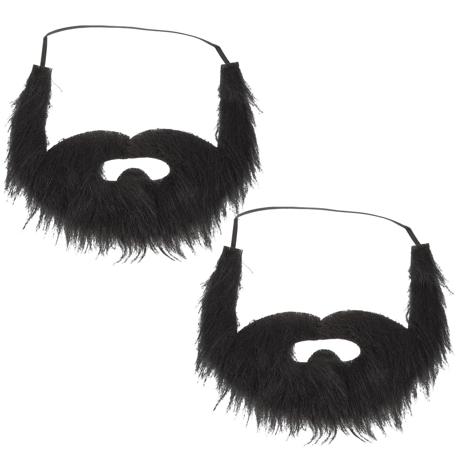 

2Pcs Fake Beard Premium Lint Material Dense Realistic Look Beard for Role Play Carnival Party Photo Props Adult Dress Up Supply