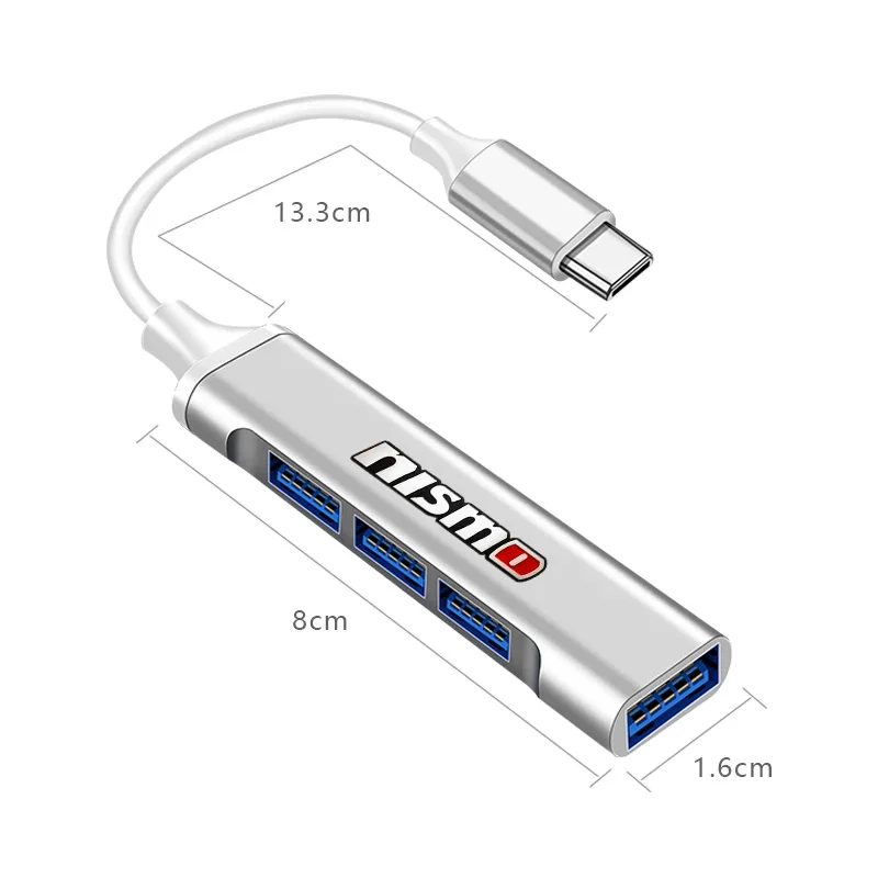 جديد Type-C بدوره USB محول متعدد المنافذ الموزع محور اكسسوارات السيارات لنيسمو نيسان 370Z كوبيه رودستر Z34 2009-2020 GTR Ju #5