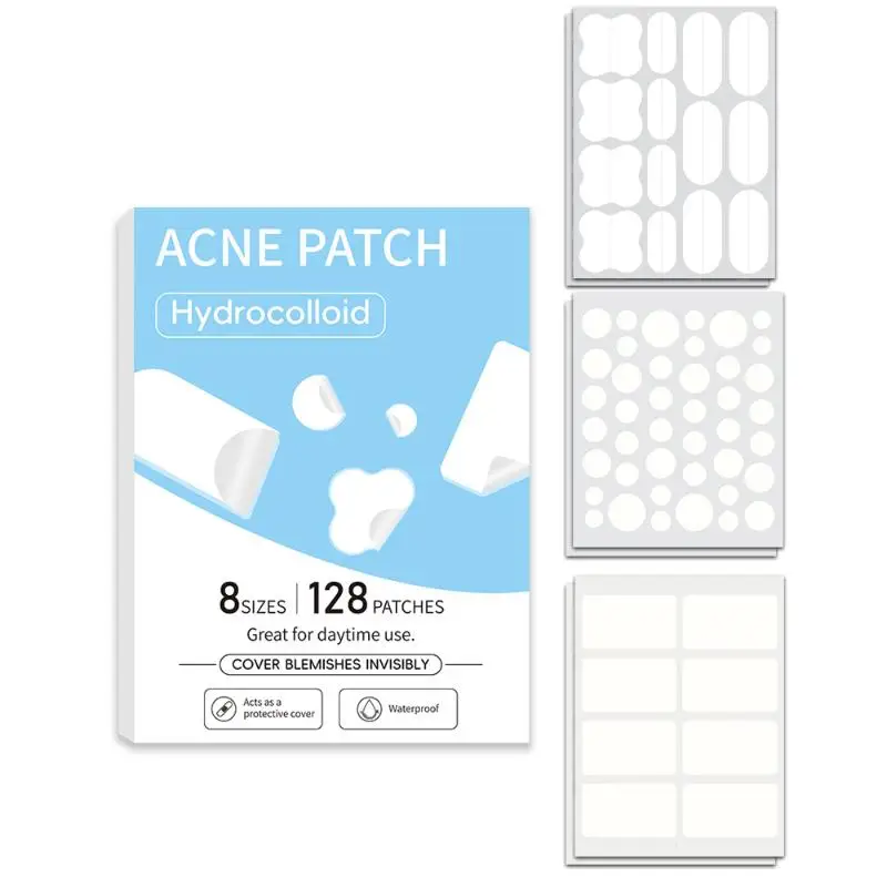 New! 128Pcs Large Capacity Acne Patch Hydrocolloid Salicylic Transparent Acne Patch Invisible Acne Removal Skin Care Stickers