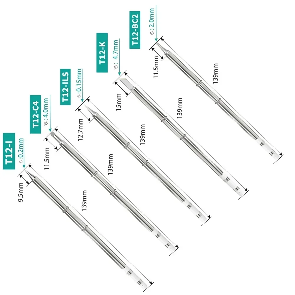 T12 Soldering Iron Tips Lead-free Soldering Station Electric Soldering Iron Head ILS/K/I/BC2/C4 Composite Welding Nozzle Tip