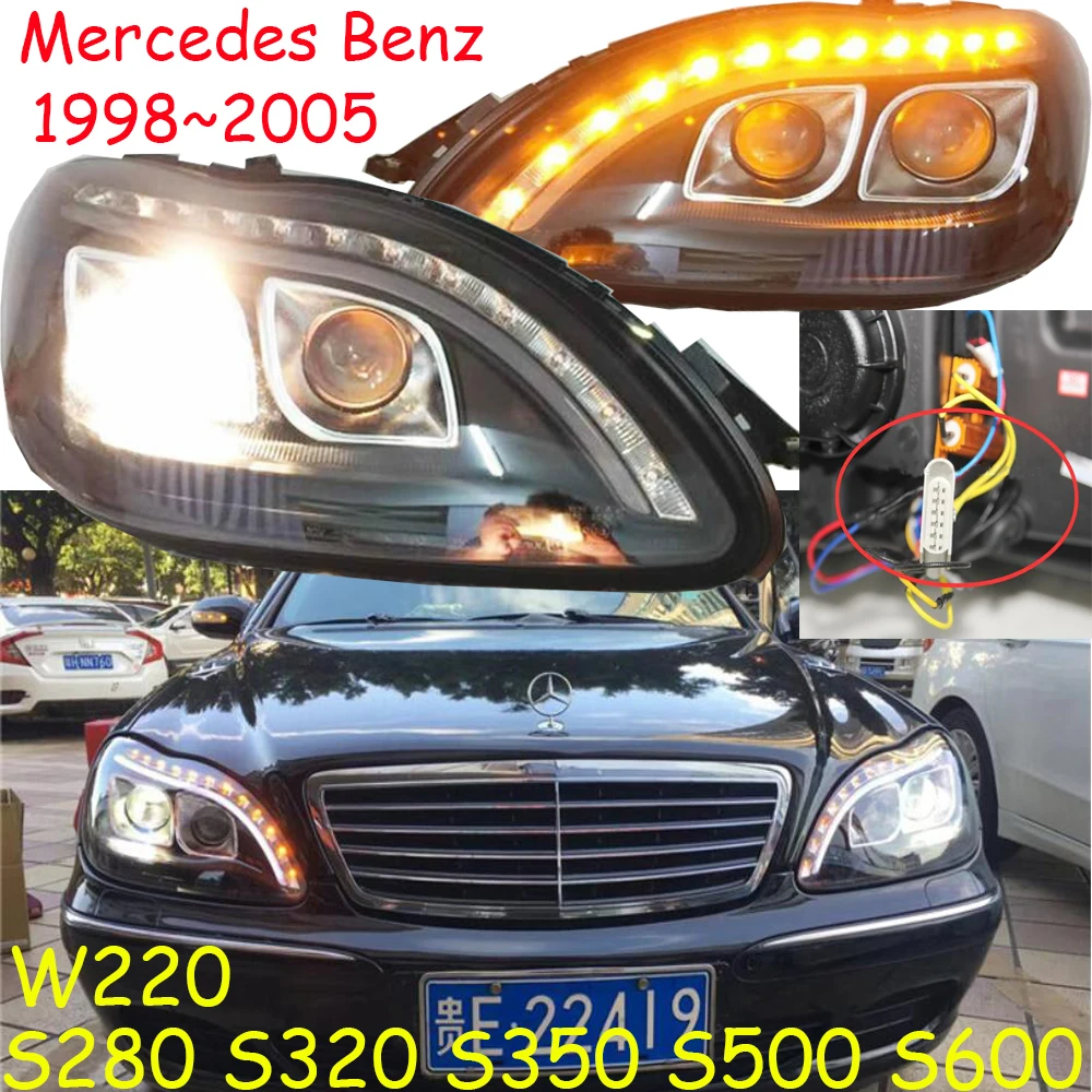 1998~2005y car bumper head light for Mercedes Benz w220 headlight S280 S320 S350 S500 S600 LED DRL HID fog for W220 headlamp