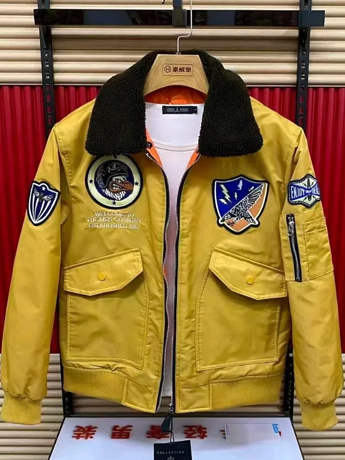 

Sli Men's Cotton Jaet Collar up Outerwear Autumn Winter New Arrival Faionable Fluffy Casual Stand Fit Warmth