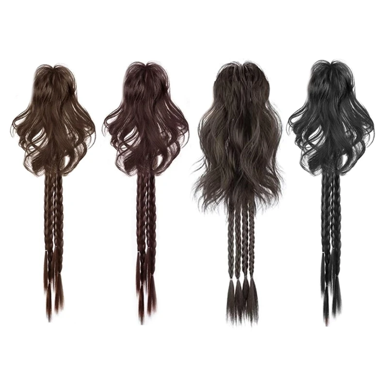 

Girl Fountain Ponytail Claw Clip Boxing Braids Hair Extensions Women Decorative Fountain Ponytail Hair Claw Jaw Clip