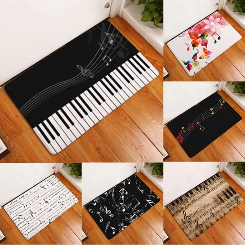 Piano Elements Design Coral Fleece Carpet Home Decor Anti-slip Mat Washable Floor Home Decor