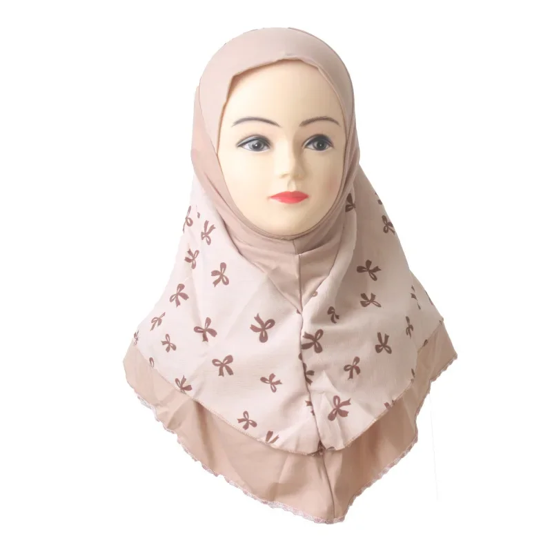 أطفال بنات مسلم العربية الحجاب underscarf المدرسة القوس طباعة الطفل أغطية الرأس غطاء بونيه شال التفاف الحجاب الإسلامي 7-12 سنة