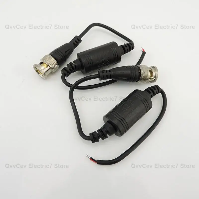 1Pair AHD/CVI/TVI HD Twisted Pair Transmitter Waterproof Passive BNC to 2-core Cable Video Balun for CCTV ABS Plastic