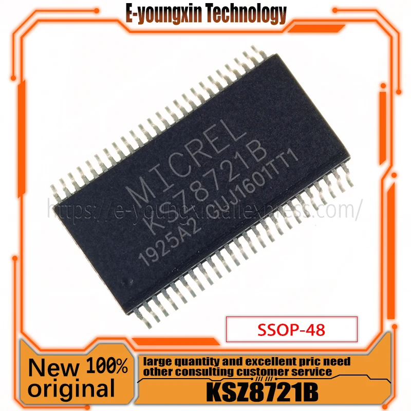 Free Shipping 5-10 pcs/lot KSZ8721B KSZ8721 KSZ8721BI KSZ8721BI-TR SSOP48 100% NEW IN STOCK IC Ethernet PHY driver