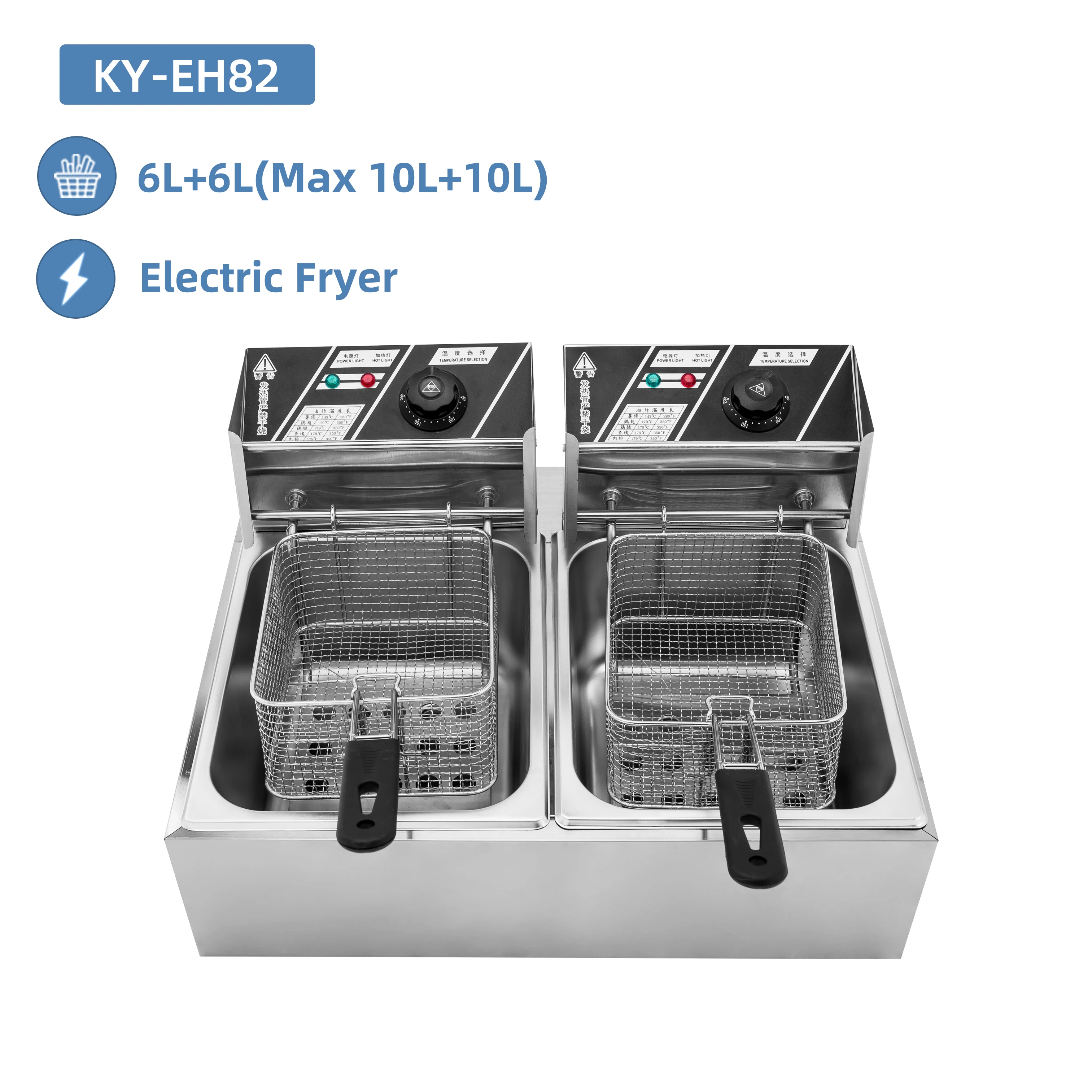 6L+6L Commercial Electric Fryer Kichen Equipment Multifunctional Otomatis Mesin Penggoreng Bawang