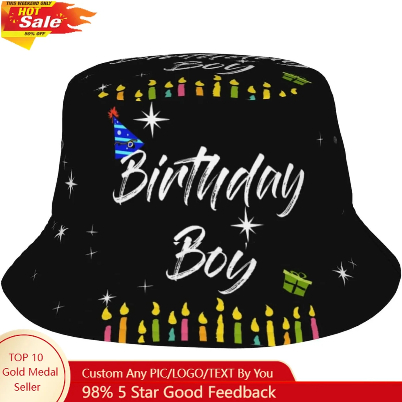 

Birthday Queen Birthday Bucket Hat for Women Men Birthday Hat Beach Travel Sun Hat Packable Fisherman Cap for Travel Hiking