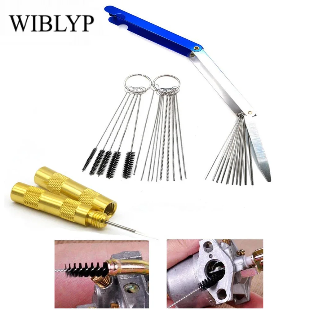 Airbrush Cleaner Set Carburetor Carbon Dirt Jet Remove Cleaning Needles Brushes Cleaning Tools for Automobile Motorcycle Tubing