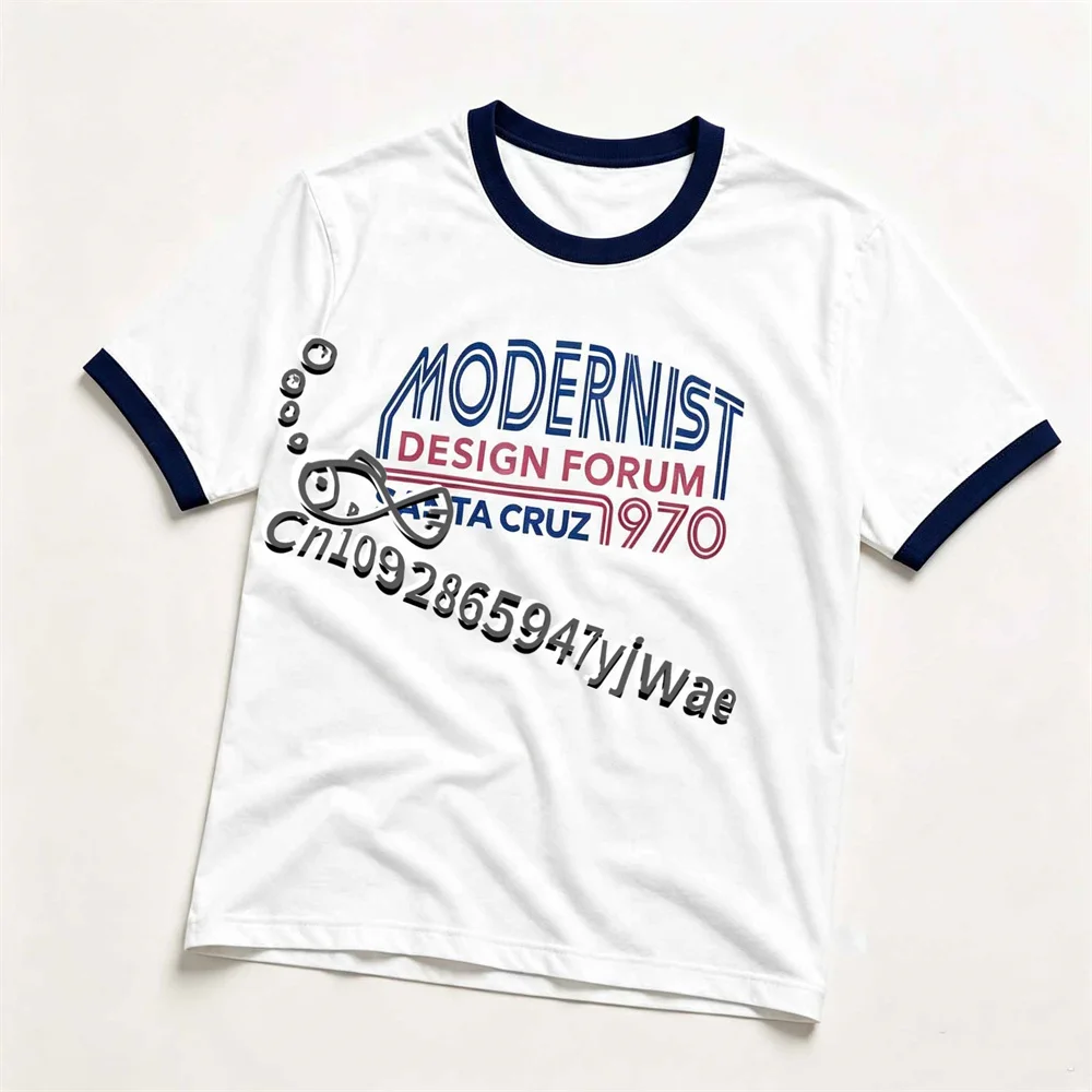 Modernist Design Forum Santa Cruz 1970 Retro T-Shirt The Backrooms Chiwetel Ejiofor Clark Kurzarm Sommer Herren Damen T-Shirts – Detail 5