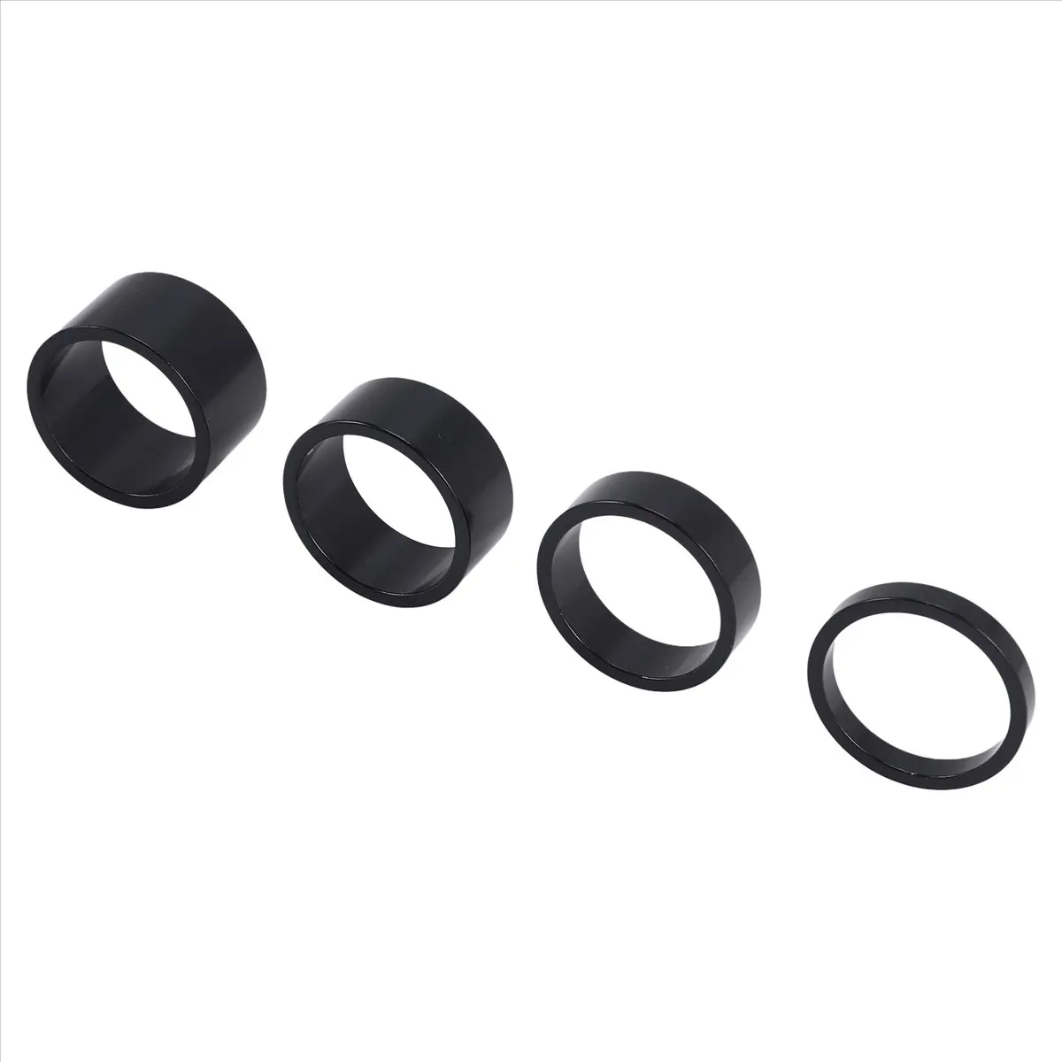 【CYBER MONDAY】4Pcs/Set 5/10/15/20mm Aluminum Alloy Headset Stem Spacer MTB 28.6mm Fork Washer Cap for Road Bike Cycling,Black
