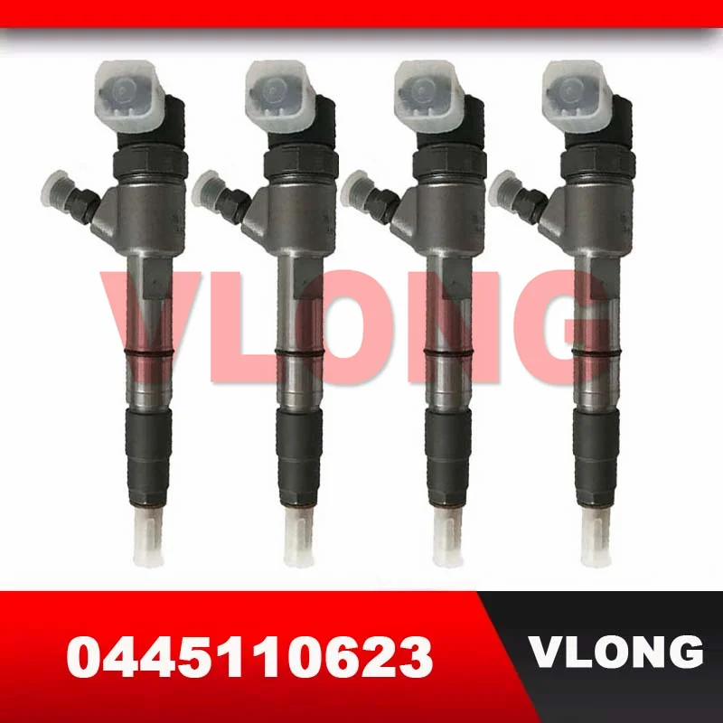 4PCS Genuine Diesel Engine Injektor Assy 0 445 110 623 Fuel Injector Assembly 0445B76583 0445110623 For DF Pickup Truck ZD28