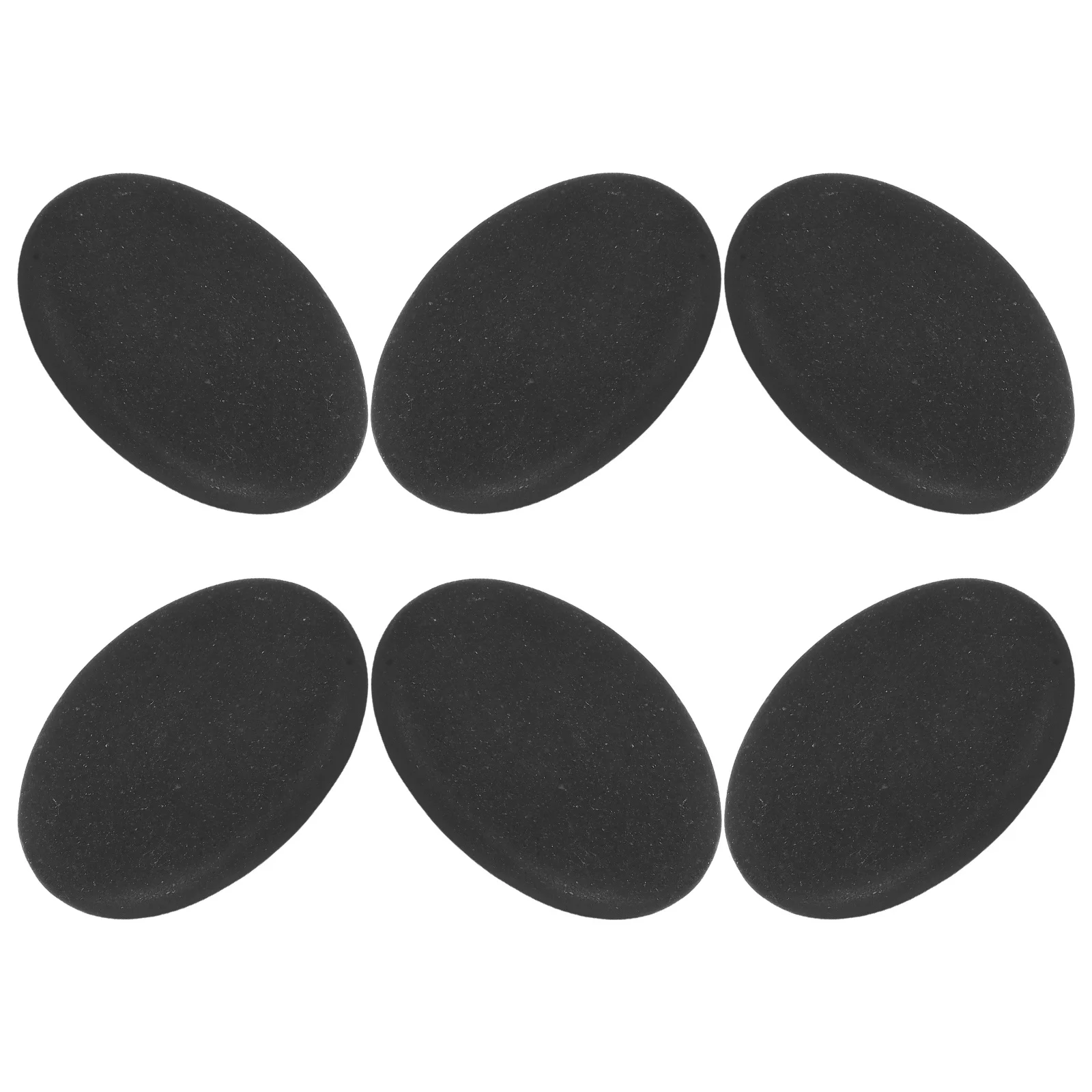 6개입 블랙 핫 록스 마사지 스톤 화산열 보존 홈 스파 근육 완화 얼굴 등 발 마사지 쿠션 스톤