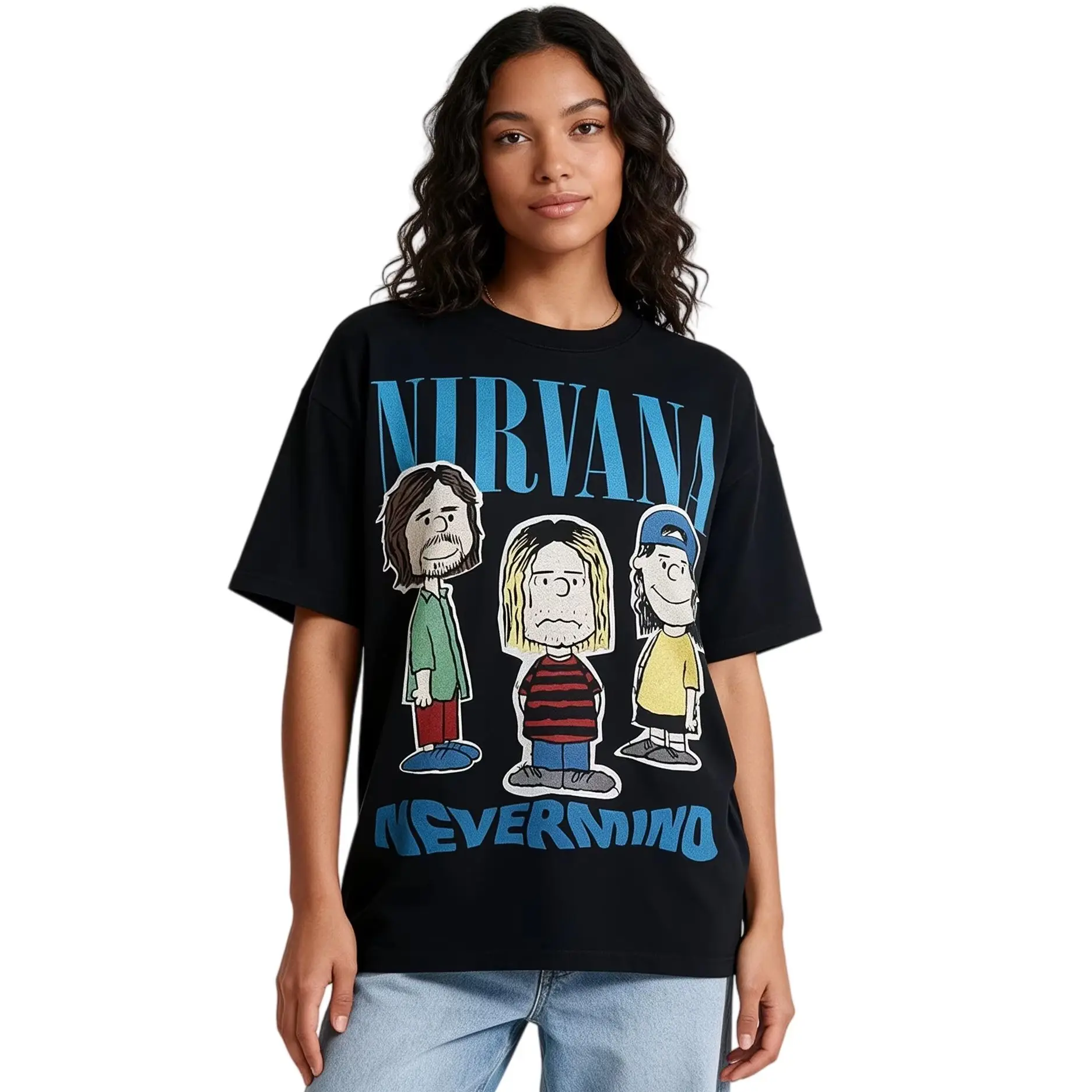 Snoopy Nirvana T Shirt Women's Tshirt Summer Vintage Rock  Tee Casual Streetwear Oversized Cotton Unisex Couple Matching Shirt