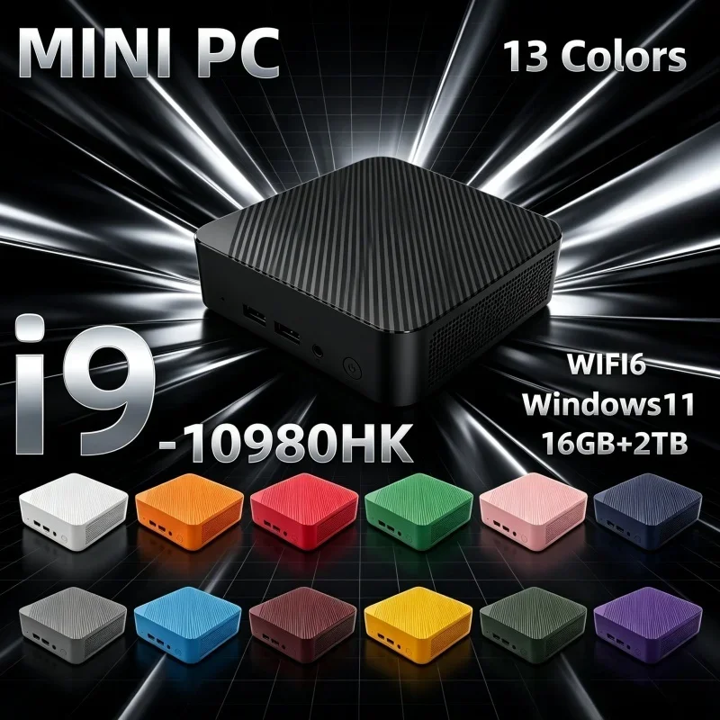 Hot New I9 10980HK 2026 High‑Performance Mini Pocket PC 13 Shades 16GB RAM 1/2TB SSD WiFi6 BT5.2 Win11 4K Gaming Desktop PC