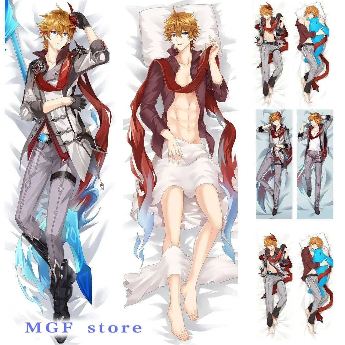

Genshin Impact Tartaglia Cosplay Hing Body 50*160cm Pillow Case Cover Bedding Anime Dakimakura Pillowcase Peach Skin