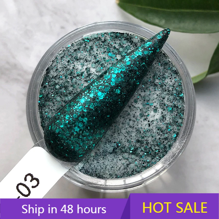 YTYIN Professionale all'ingrosso Bulk 3 in 1 Glitter Fine Blue Nude Burroso Nail Art Supplies Salon Cover Set di polvere acrilica