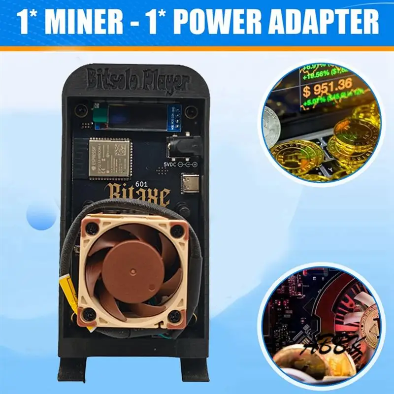 ABBK-Silent Bitaxe Gamma 601 BTC Solo Miner 1.2TH/S 18W NF-A4X20 Super ventilateur Bitcoin ASIC Miner de Antminer S21 Pro