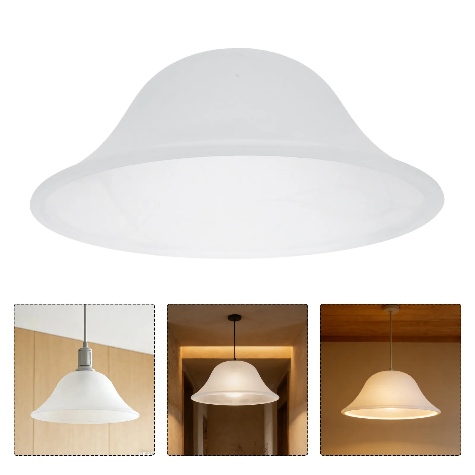 Alabaster Glass Lamp Shade Replacement Vintage Globe Dome Lampshade for Pendant Lights Chandelier Wall Sconce Dia 42Mm White