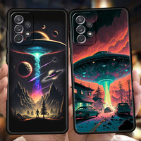 Phone Case for Samsung Galaxy A55 A35 A15 A14 A25 A54 A51 A71 A72 A73 A32 A52 A52S A41 5G Soft TPU Shell Capas Alien Martian UFO