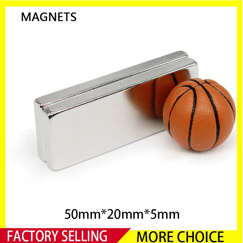 

1/2/5/10PCS 50x20x5mm Quadrate Strong Powerful Magnets N35 Block Rectangular Neodymium Magnet 50x20x5 Permanent Magnets 50*20*5