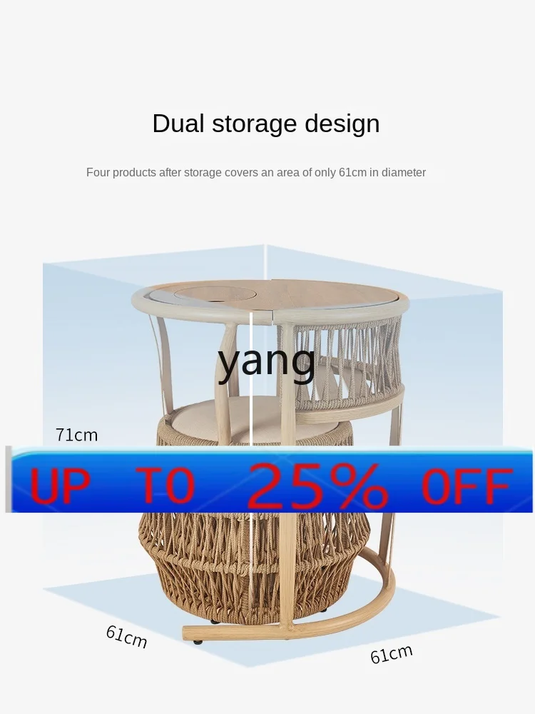 LH Balcony Table-Chair Set Small Simple Coffee Table Household Tea Tray Leisure Tea Table