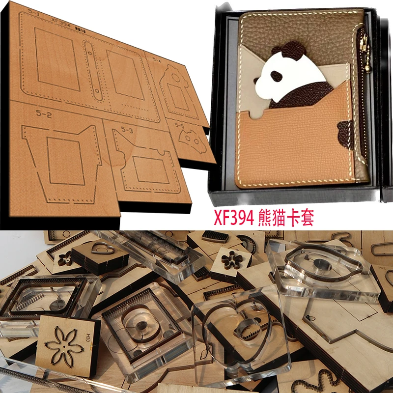 Panda Card Bag Leather Craft Punch Hand Tool Cut Knife Mould XF394 New Japan Steel Blade Wooden Die leather craft tools