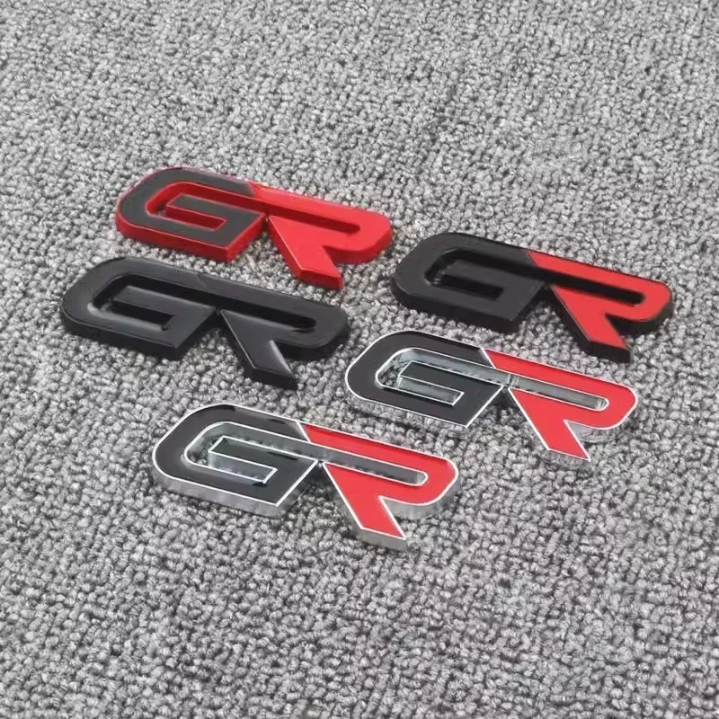 3D Metal GR Letters Front Grill Emblem Badge Rear Trunk Sticker Decals For Toyota GR Gazoo Racing Sport Motor Car Accessories