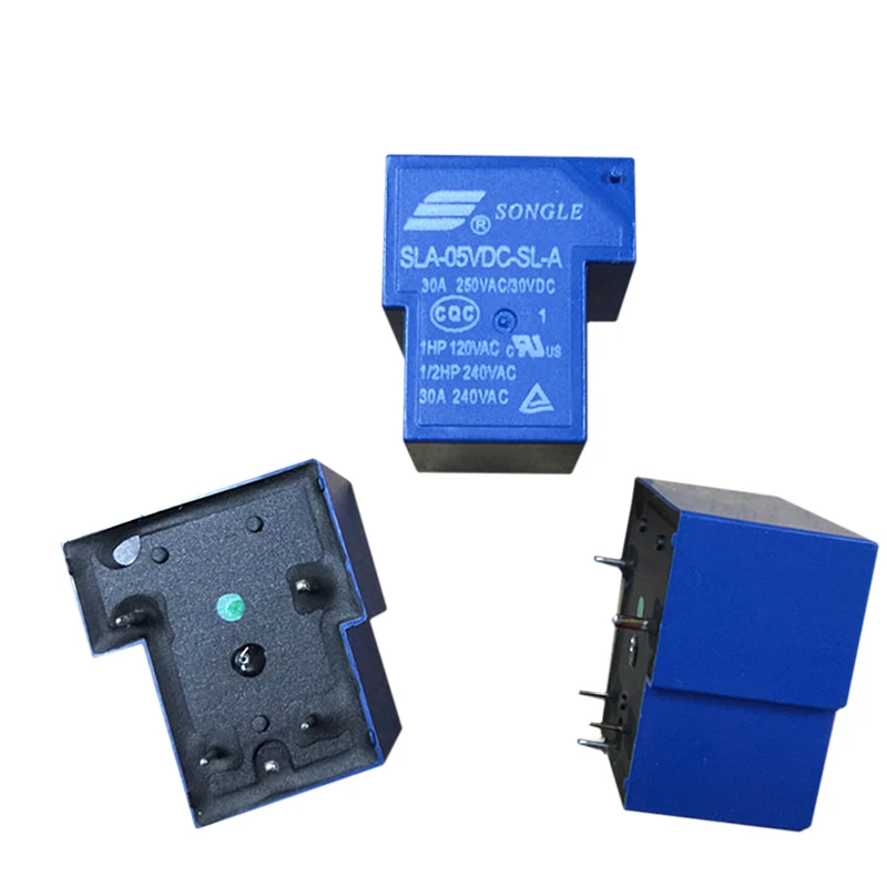 2pcs/lot 30A 5V 9V 12V 24V 36V 48V 1NC contacts 5pin sealed relay 5 feet Songle brand large current maximum 250V