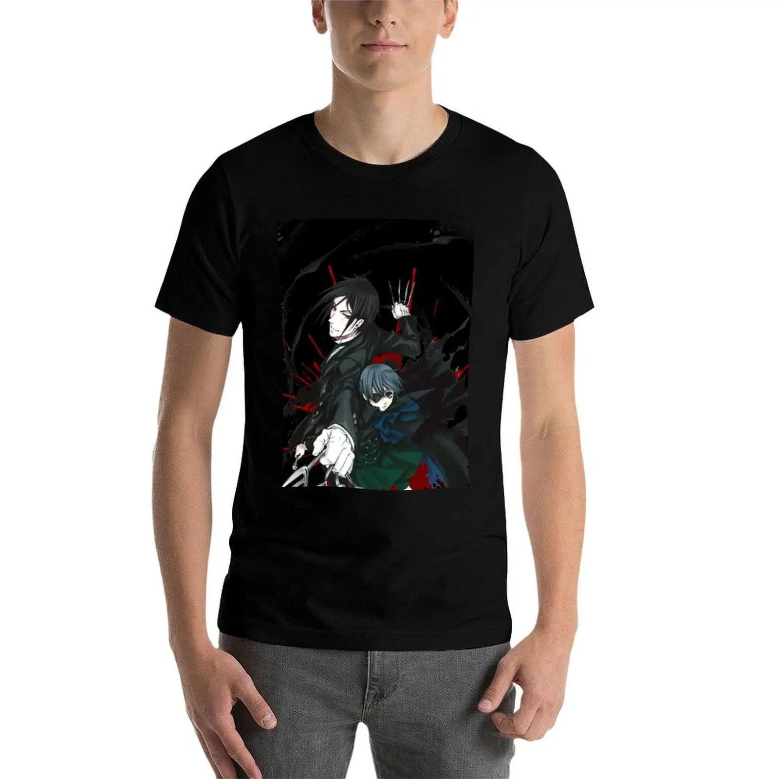 Ciel and Sebastian Black Butler T-Shirt t shirts designer t shirts for man cotton man t shirt designer T-shirt - view 3