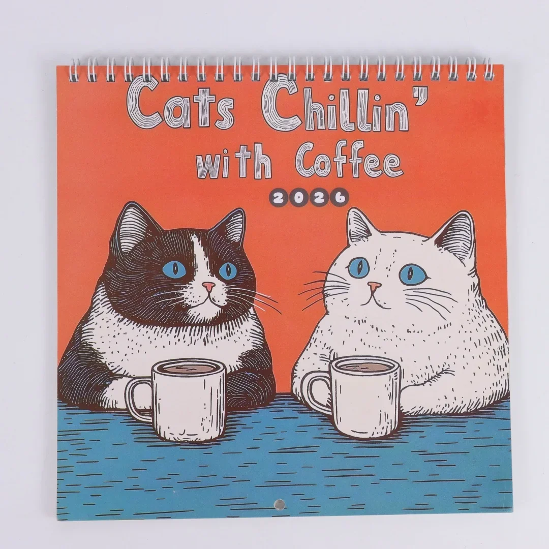 

2026 Wall Calendar - Fun Fashion Monthly Planner, January to December, Desktop Decor for Home or Office, Gift for Cat Lovers