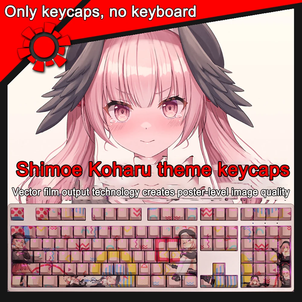 Amau Ako Keycaps, Blue Archive Keycaps, PBT Dye Subbed, Aucun rétro-4.2, Anime Keycaps, ANSI 61, 87, 108, 104 Layout, 108 prédire