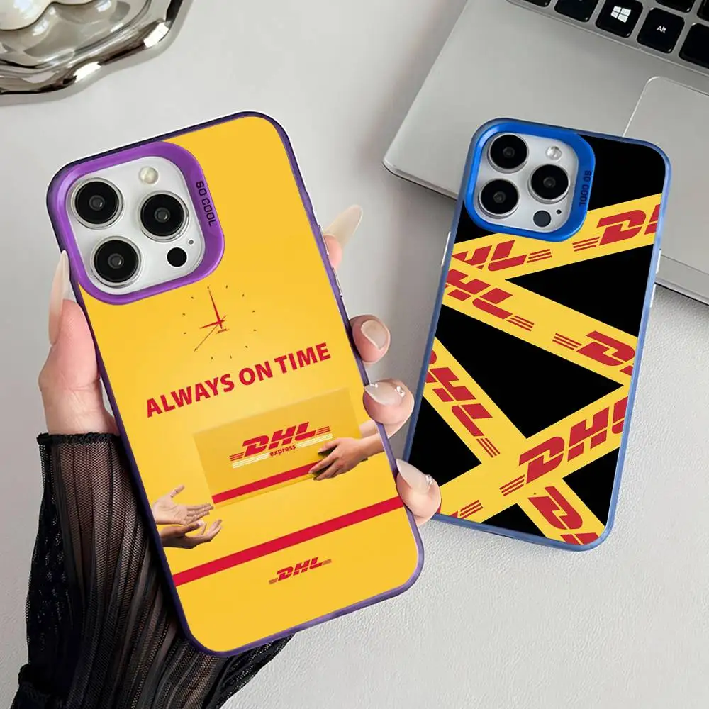 حافظة هاتف لوجستية عالمية DHL لهاتف آيفون 11 12 13 14 15 16Pro Max Plus غطاء هاتف مطلي