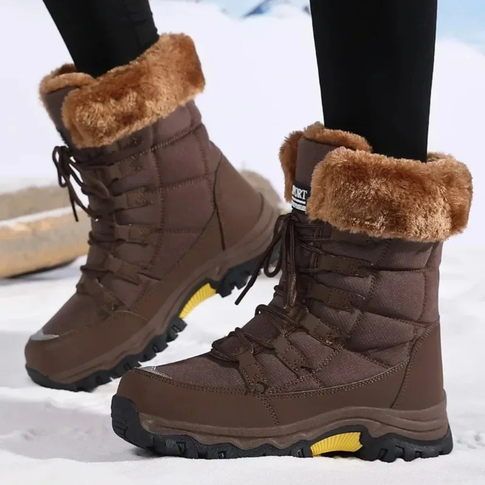 

2025 New Cotton Shoes Waterproof and Cold Proof Long Boots for Women Outdoor with Thick Velvet and Warmth Snow Boots