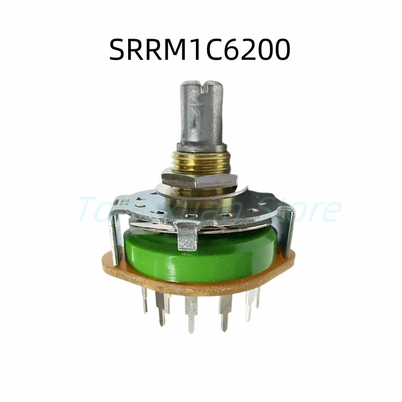 1pc ALPS Rotary Switch SRRM1C6200 Band Switch 1 Pole 12 Position 360 degree Infinite Rotation Amplifier Signal Switch 15mm Shaft