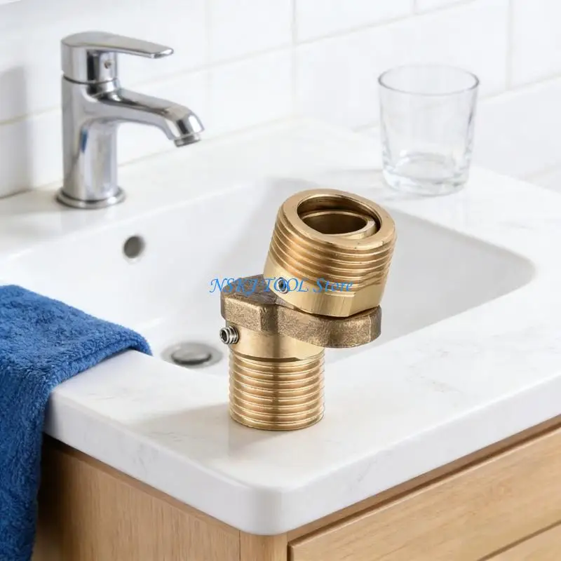 L8RC Faucet Adapter Copper Angled Curved Foot 360 Degree Rotating Adjustable Leg