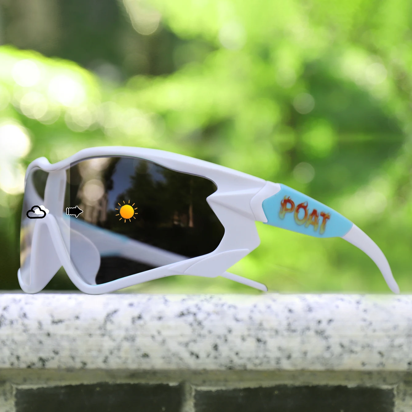 Männer Frauen Photochrome Motorrad Brille Outdoor Sport Großen Rahmen Winddicht Radfahren Laufen Wandern Brille – Detail 18